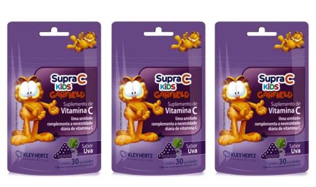 Kit 3 Supra C Kids Suplemento de Vitamina C Para Crianças em Goma Sabor Uva 30 Unidades - Kley Hertz Menor preço em Kit 3 Supra C Kids Suplemento de Vitamina C Para Crianças em Goma Sabor Uva 30 Unidades - Kley Hertz