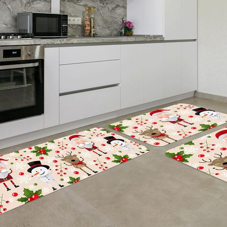 Kit 3 Tapetes de Natal para Cozinha Classico Natal - Love Decor Menor preço em Kit 3 Tapetes de Natal para Cozinha Classico Natal - Love Decor