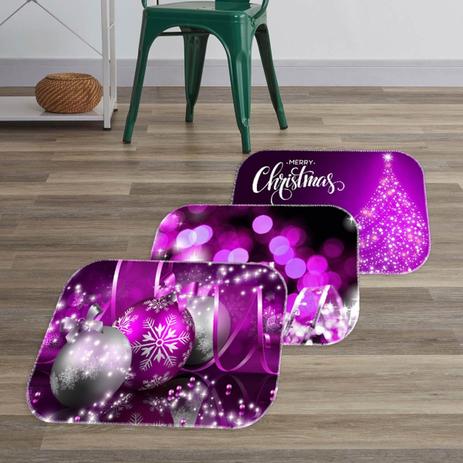 Kit 3 Tapetes Decorativos Enfeites Lilas - Love decor Menor preço em Kit 3 Tapetes Decorativos Enfeites Lilas - Love decor