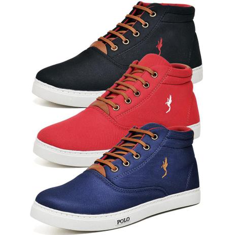 Kit 3 Tênis Casual Masculino Cano Alto Confortável Macio - Polo Blu -  Calçados Masculinos - Magazine Luiza