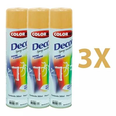 Kit 3 Tinta Spray Colorgin Decor Uso Geral Cor Amendoa Menor preço em Kit 3 Tinta Spray Colorgin Decor Uso Geral Cor Amendoa