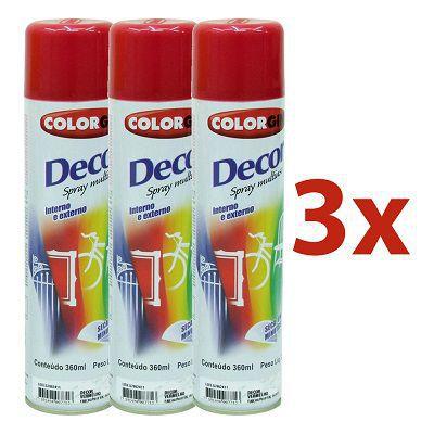 Kit 3 Tinta Spray Colorgin Decor Uso Geral Cor Vermelho Menor preço em Kit 3 Tinta Spray Colorgin Decor Uso Geral Cor Vermelho