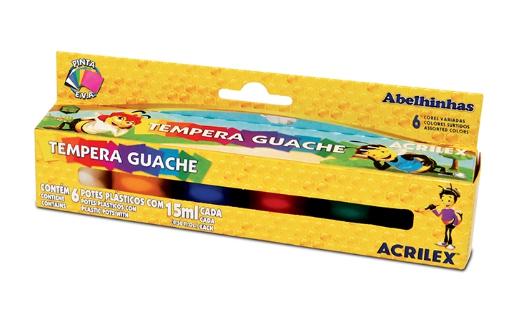 Kit 3 Tinta Tempera Guache 15ml cada com 6 Cores 02006 Acrilex Menor preço em Kit 3 Tinta Tempera Guache 15ml cada com 6 Cores 02006 Acrilex