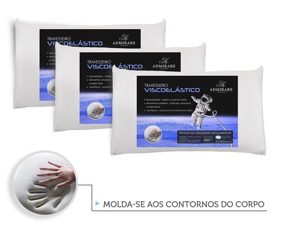 Kit 3 Travesseiros Antialergico Viscoelastico Nasa  Admirare é boa?