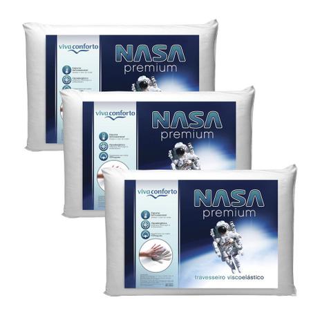 Kit 3 Travesseiros Nasa Viva Conforto Menor preço em Kit 3 Travesseiros Nasa Viva Conforto