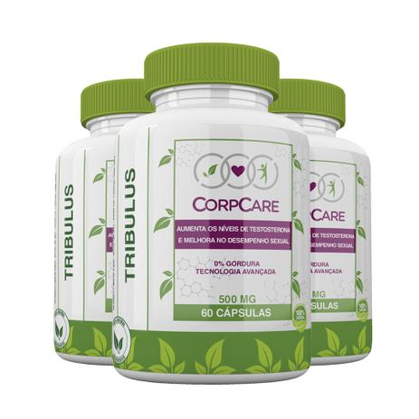 Kit 3 Tribulus Terrestris 500mg 60cáps - CorpCare Menor preço em Kit 3 Tribulus Terrestris 500mg 60cáps - CorpCare