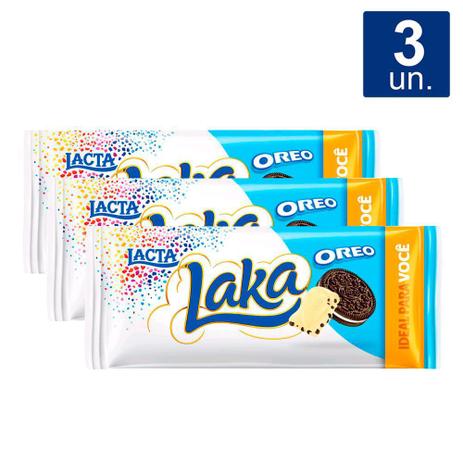 Kit 3 UN Chocolate Lacta Laka Oreo 90g -