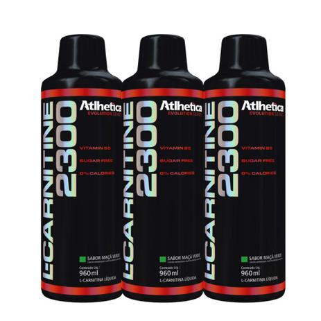 Kit 3 Un L-Carnitine 2300 960ML Limonada Atlhetica Menor preço em Kit 3 Un L-Carnitine 2300 960ML Limonada Atlhetica