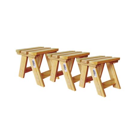 Kit 3 Unidades Bancos de 25cm em Madeira Para Jardim - Escada segurança Menor preço em Kit 3 Unidades Bancos de 25cm em Madeira Para Jardim - Escada segurança