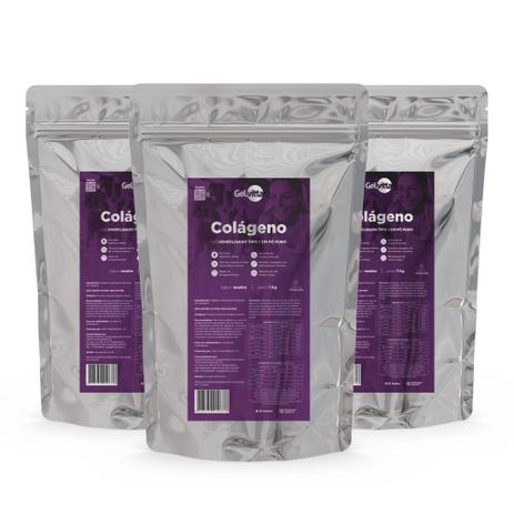 Kit 3 unidades Colágeno Hidrolisado em Pó Puro 1 Kg Gelvitta Menor preço em Kit 3 unidades Colágeno Hidrolisado em Pó Puro 1 Kg Gelvitta