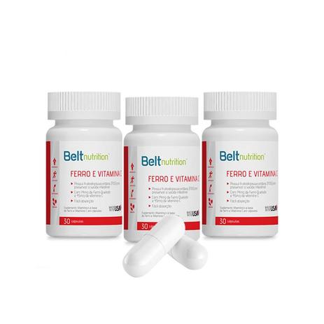 Kit 3 Unidades Ferro e Vitamina C Belt Nutrition Menor preço em Kit 3 Unidades Ferro e Vitamina C Belt Nutrition
