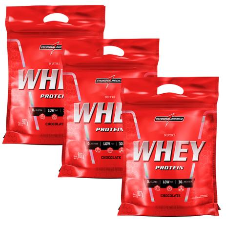 Kit 3 unidades Nutri Whey (907g cada) Baunilha - Integralmédica Menor preço em Kit 3 unidades Nutri Whey (907g cada) Baunilha - Integralmédica