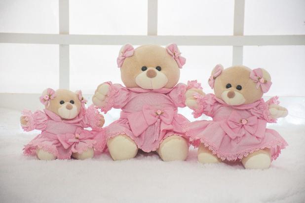 Kit 3 Ursinhas para Nicho Poá Rosa - I9 Baby Menor preço em Kit 3 Ursinhas para Nicho Poá Rosa - I9 Baby