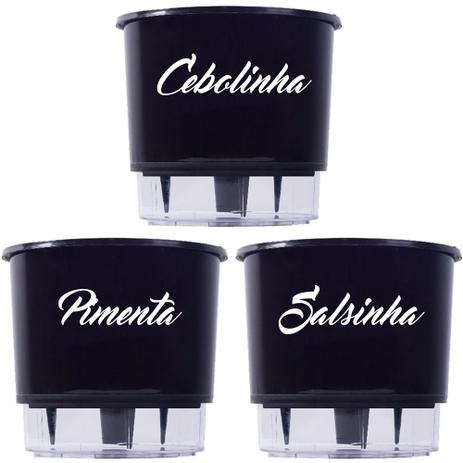 Kit 3 Vaso Auto Irrigável 16x14cm Autoirrigável Preto Sa Ce Pi - Raiz Menor preço em Kit 3 Vaso Auto Irrigável 16x14cm Autoirrigável Preto Sa Ce Pi - Raiz