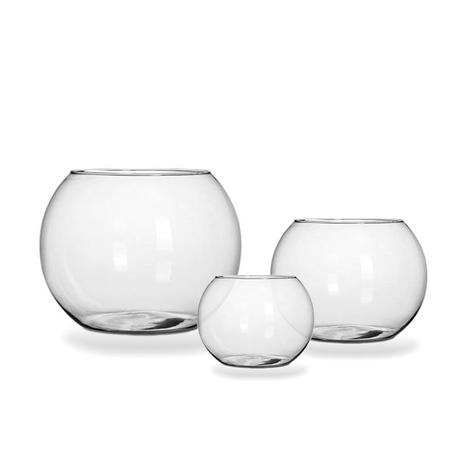 Kit 3 Vasos Aquario Redondo De Vidro 3 Tamanhos Decoração - Decoreplace Menor preço em Kit 3 Vasos Aquario Redondo De Vidro 3 Tamanhos Decoração - Decoreplace
