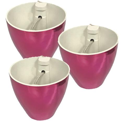 Kit 3 Vasos Auto Irrigáveis Rosa 15x17cm + 3 Argilas 100g - Plantiê é boa?