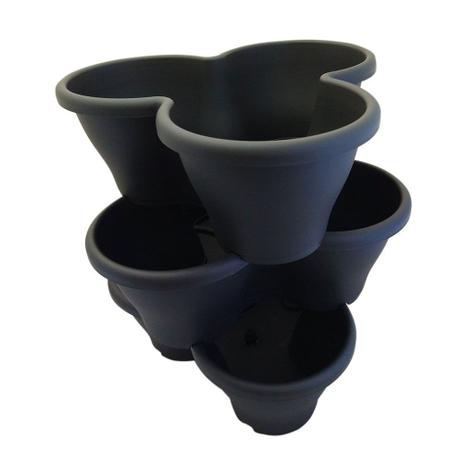Kit 3 Vasos Verticais Treviso P/Plantas Horta Flores Preto TR42PR - FGIM Menor preço em Kit 3 Vasos Verticais Treviso P/Plantas Horta Flores Preto TR42PR - FGIM