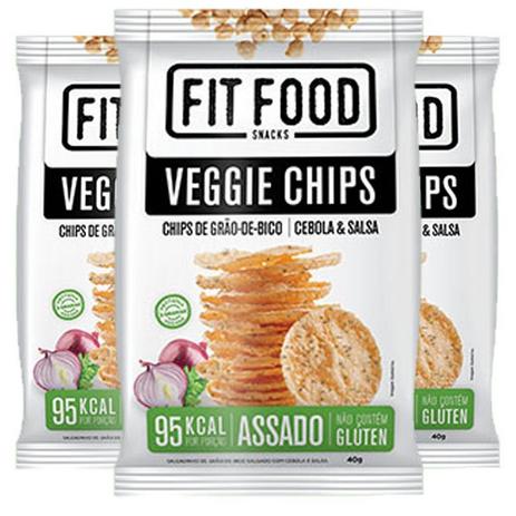 Kit 3 Veggie Chips Grão De Bico Sabor Cebola e Salsa 40g Fit Food Menor preço em Kit 3 Veggie Chips Grão De Bico Sabor Cebola e Salsa 40g Fit Food