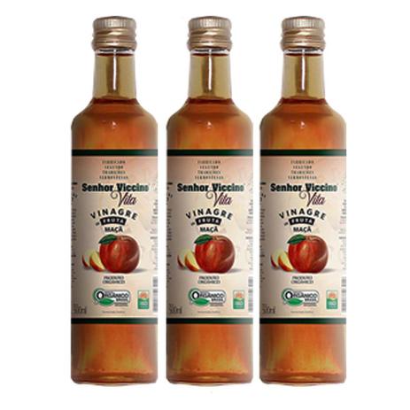 Kit 3 Vinagre De Maçã Orgânico 500 Ml Senhor Viccino 100% Natural Menor preço em Kit 3 Vinagre De Maçã Orgânico 500 Ml Senhor Viccino 100% Natural