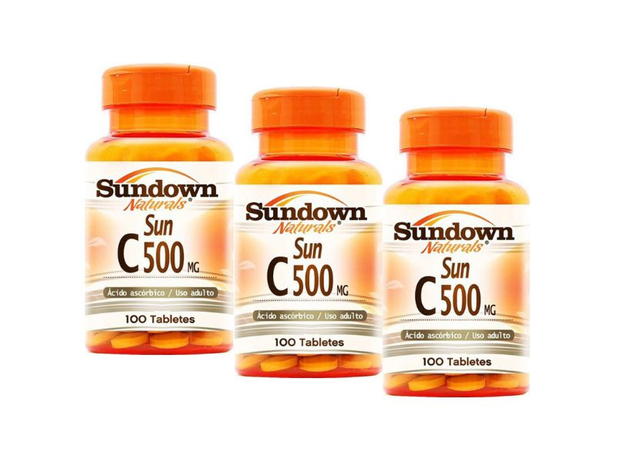 Kit 3 Vitamina C 500mg Sundown 100 Tablets - Sundown naturals vitaminas Menor preço em Kit 3 Vitamina C 500mg Sundown 100 Tablets - Sundown naturals vitaminas