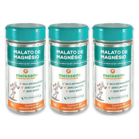 Kit 3 X Malato De Magnésio 120 Cápsulas Meissen Menor preço em Kit 3 X Malato De Magnésio 120 Cápsulas Meissen