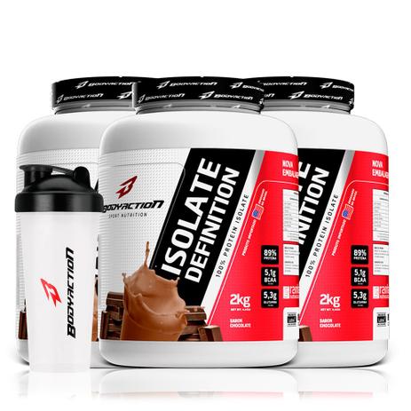KIt 3 X Whey Isolate Definition 2kg (6kg) - Body Action Menor preço em KIt 3 X Whey Isolate Definition 2kg (6kg) - Body Action