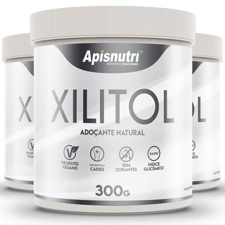 Kit 3 xylitol adoçante natural apisnutri 300g Menor preço em Kit 3 xylitol adoçante natural apisnutri 300g