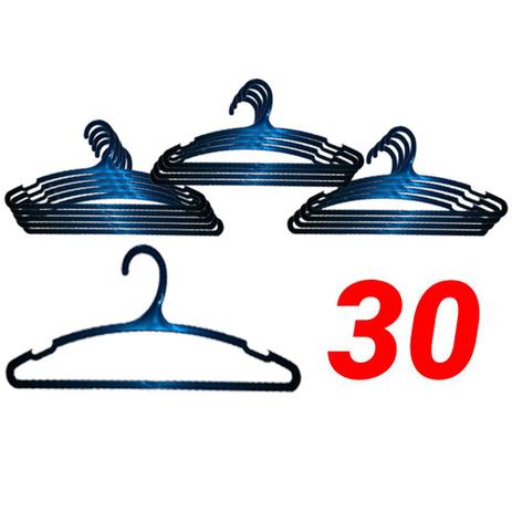 Kit 30 Cabide Plástico Preto Adulto Reforçado Dupla Cava Antideslizante para Guarda Roupas e Closet - Nacional Menor preço em Kit 30 Cabide Plástico Preto Adulto Reforçado Dupla Cava Antideslizante para Guarda Roupas e Closet - Nacional