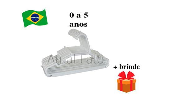 Kit 30 Cabides Infantis Branco Reforçado Resistente. - Atual-fato Menor preço em Kit 30 Cabides Infantis Branco Reforçado Resistente. - Atual-fato