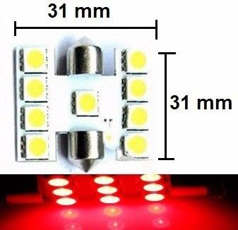 Kit 30 Lampada Torpedo C5w 9 Led Vermelho 31 Mm 5050 12v - Mfl Menor preço em Kit 30 Lampada Torpedo C5w 9 Led Vermelho 31 Mm 5050 12v - Mfl
