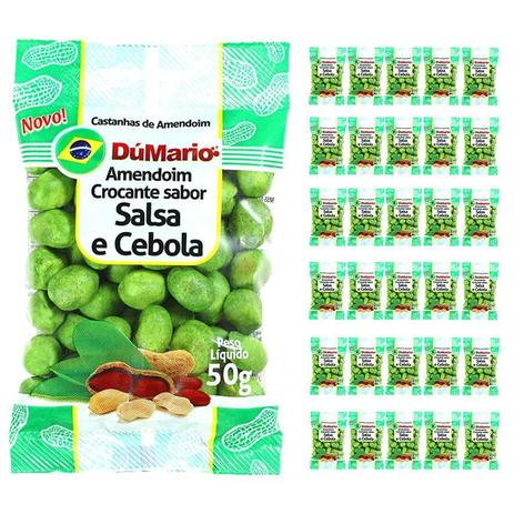 Kit 30 Pacotes Amendoim Crocante Sabor Cebola Salsa 50 gramas - Amendoim dumario Menor preço em Kit 30 Pacotes Amendoim Crocante Sabor Cebola Salsa 50 gramas - Amendoim dumario