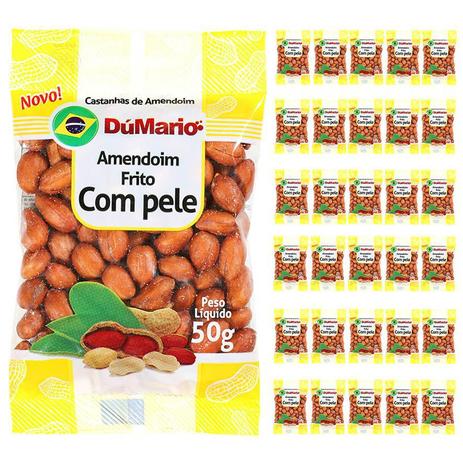 Kit 30 Pacotes Amendoim Frito com Casca Salgado 50 gramas - Amendoim dumario Menor preço em Kit 30 Pacotes Amendoim Frito com Casca Salgado 50 gramas - Amendoim dumario