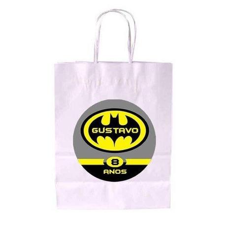 Kit 30 Sacola De Papel Branca Personalizada Batman - Aluá festas Menor preço em Kit 30 Sacola De Papel Branca Personalizada Batman - Aluá festas