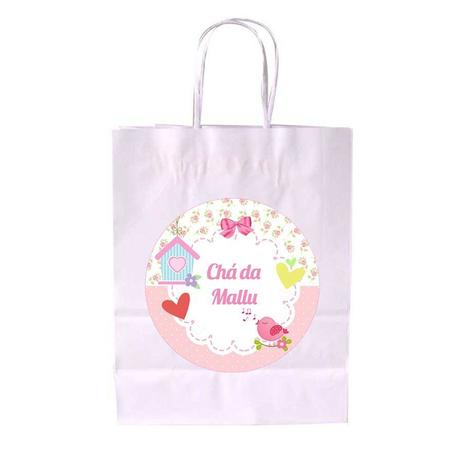 Kit 30 Sacola De Papel Branca Personalizada Jardim Encantado - Aluá festas Menor preço em Kit 30 Sacola De Papel Branca Personalizada Jardim Encantado - Aluá festas