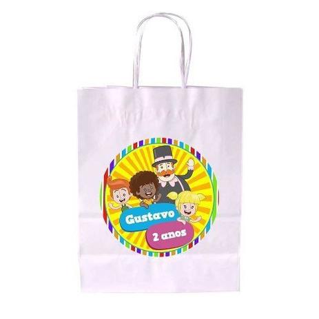 Kit 30 Sacola De Papel Branca Personalizada Mundo Bita - Aluá festas Menor preço em Kit 30 Sacola De Papel Branca Personalizada Mundo Bita - Aluá festas