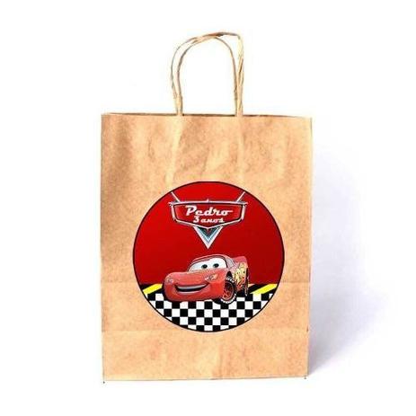 Kit 30 Sacola De Papel Kraft Personalizada Carros - Aluá festas Menor preço em Kit 30 Sacola De Papel Kraft Personalizada Carros - Aluá festas