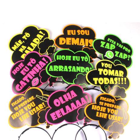 Kit 30 Tiaras Balada Frases Neon - Aluá festas Menor preço em Kit 30 Tiaras Balada Frases Neon - Aluá festas