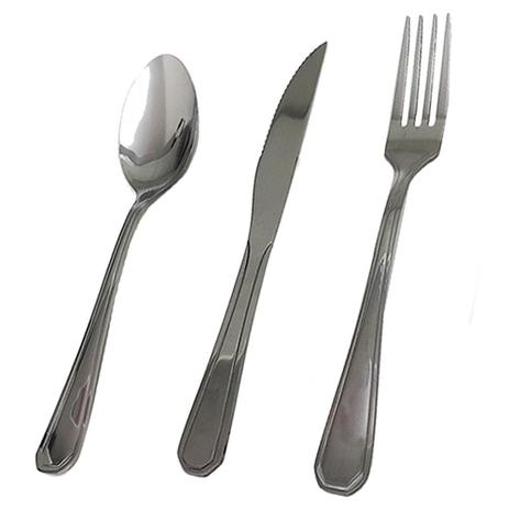 Kit 36 Talheres de Mesa Aço Inox Garfos Facas Colheres Univendas para Refeição Bar Restaurante Menor preço em Kit 36 Talheres de Mesa Aço Inox Garfos Facas Colheres Univendas para Refeição Bar Restaurante