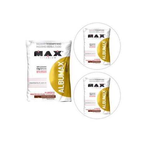 Kit 3x Albumax 500g Chocolate - Max Titanium Menor preço em Kit 3x Albumax 500g Chocolate - Max Titanium