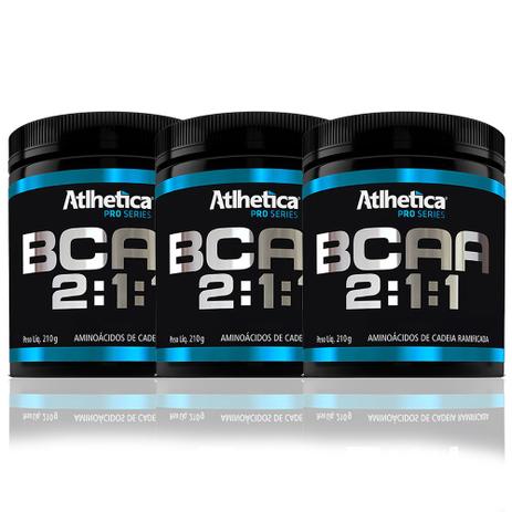 Kit 3x Bcaa 2:1:1 Pro Series - 210G - Atlhetica Menor preço em Kit 3x Bcaa 2:1:1 Pro Series - 210G - Atlhetica