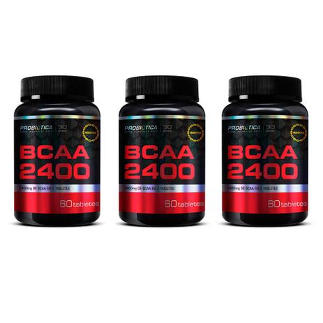 Kit 3x BCAA 2400 60 Tabletes (180 Tabs Total) - Probiótica Menor preço em Kit 3x BCAA 2400 60 Tabletes (180 Tabs Total) - Probiótica
