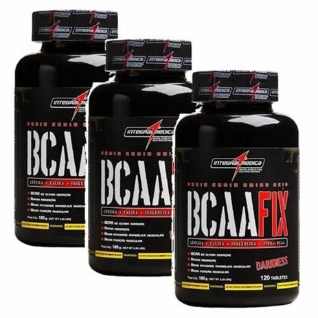 Kit 3X Bcaa Fix 120 Tabs Darkness - Integralmédica Menor preço em Kit 3X Bcaa Fix 120 Tabs Darkness - Integralmédica