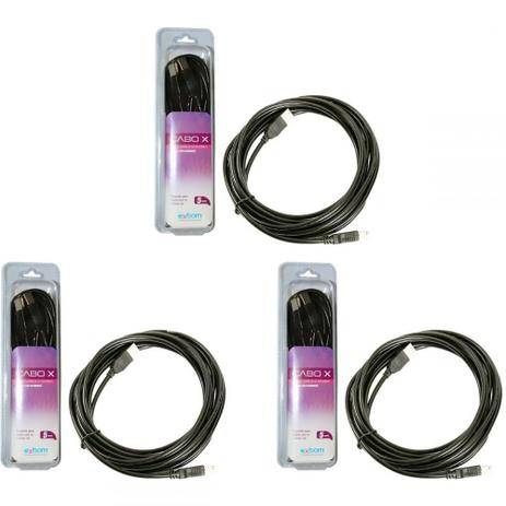 Kit 3x / Cabo Usb para Impressora 2.0 Am+af Com Filtro 5 Metros Exbom Cbx-u2ambm50 Menor preço em Kit 3x / Cabo Usb para Impressora 2.0 Am+af Com Filtro 5 Metros Exbom Cbx-u2ambm50