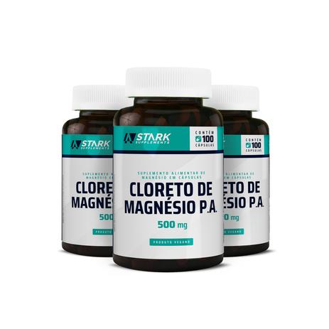 Kit 3x Cloreto de Magnésio P.A. - 120 cápsulas - Stark Supplements Menor preço em Kit 3x Cloreto de Magnésio P.A. - 120 cápsulas - Stark Supplements