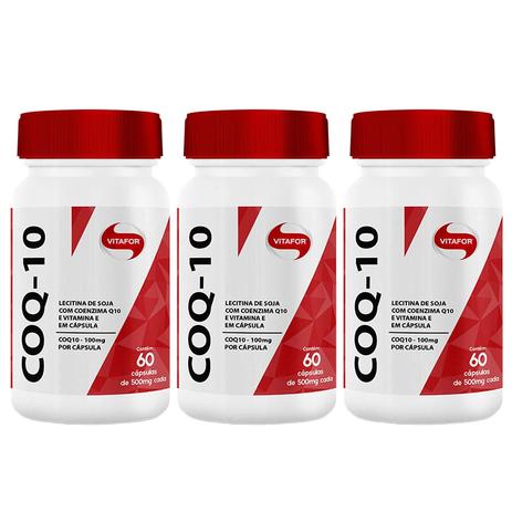 Kit 3X Coenzima Q10 60 Cápsulas- Vitafor Menor preço em Kit 3X Coenzima Q10 60 Cápsulas- Vitafor
