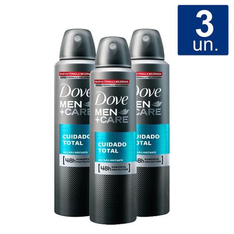 Kit 3X Desodorante Dove Men + Care Cuidado Total Aerosol Antitranspirante Menor preço em Kit 3X Desodorante Dove Men + Care Cuidado Total Aerosol Antitranspirante