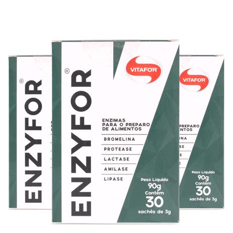 Kit 3x Enzyfor Mix de Enzimas 30 Sachês de 3g -Vitafor Menor preço em Kit 3x Enzyfor Mix de Enzimas 30 Sachês de 3g -Vitafor