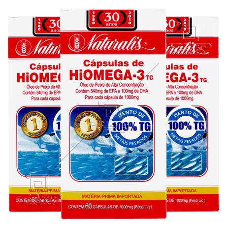 Kit 3x HiOmega - Ômega 3 de Alta Concentração EPA (540mg) 60 Cápsulas - Naturalis é ruim? Kit 3x HiOmega - Ômega 3 de Alta Concentração EPA (540mg) 60 Cápsulas - Naturalis é boa?