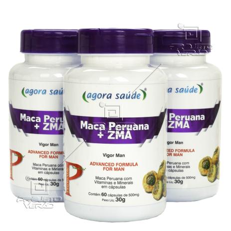 Kit 3x Maca Peruana + Zma (500mg) 60 Cápsulas - Phytoable Menor preço em Kit 3x Maca Peruana + Zma (500mg) 60 Cápsulas - Phytoable