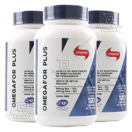 Kit 3x Ômegafor Plus (1000mg) 120 Cápsulas - Vitafor é ruim? Kit 3x Ômegafor Plus (1000mg) 120 Cápsulas - Vitafor é boa?
